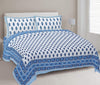 Rudra Bazaar Blue 210 TC Cotton Double King Bedsheet With 2 Pillow Covers - Distacart