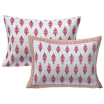Thumbnail for Rudra Bazaar Pink 210 TC Cotton Double King Bedsheet With 2 Pillow Covers