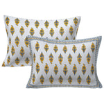 Thumbnail for Rudra Bazaar Yellow 210 TC Cotton Double King Bedsheet With 2 Pillow Covers