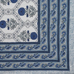 Thumbnail for Rudra Bazaar Blue 210 TC Cotton Double King Bedsheet With 2 Pillow Covers