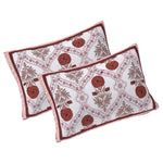 Thumbnail for Rudra Bazaar Rust 210 TC Cotton Double King Bedsheet With 2 Pillow Covers