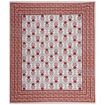 Thumbnail for Rudra Bazaar Rust 210 TC Cotton Double King Bedsheet With 2 Pillow Covers