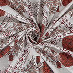 Thumbnail for Rudra Bazaar Rust 210 TC Cotton Double King Bedsheet With 2 Pillow Covers