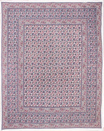 Thumbnail for Rudra Bazaar Blue Pink 210 TC Cotton Double King Bedsheet With 2 Pillow Covers