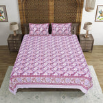Thumbnail for Rudra Bazaar Purple 210 TC Cotton Double King Bedsheet With 2 Pillow Covers