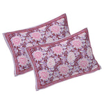 Thumbnail for Rudra Bazaar Purple 210 TC Cotton Double King Bedsheet With 2 Pillow Covers