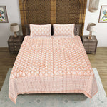 Thumbnail for Rudra Bazaar Brown 210 TC Cotton Double King Bedsheet With 2 Pillow Covers