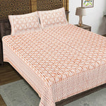 Thumbnail for Rudra Bazaar Brown 210 TC Cotton Double King Bedsheet With 2 Pillow Covers