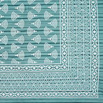 Thumbnail for Rudra Bazaar Sea Green 210 TC Cotton Double King Bedsheet With 2 Pillow Covers