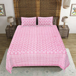 Thumbnail for Rudra Bazaar Pink 210 TC Cotton Double King Bedsheet With 2 Pillow Covers