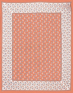 Thumbnail for Rudra Bazaar Orange 210 TC Cotton Double King Bedsheet With 2 Pillow Covers
