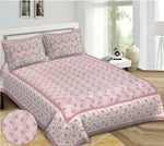 Thumbnail for Rudra Bazaar Purple 210 TC Cotton Double King Bedsheet With 2 Pillow Covers