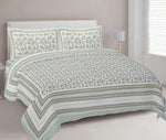 Thumbnail for Rudra Bazaar Green 210 TC Cotton Double King Bedsheet With 2 Pillow Covers