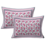 Thumbnail for Rudra Bazaar Pink 210 TC Cotton Double King Bedsheet With 2 Pillow Covers