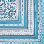 Thumbnail for Rudra Bazaar Turquoise Blue 210 TC Cotton Double King Bedsheet With 2 Pillow Covers