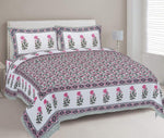 Thumbnail for Rudra Bazaar Green 210 TC Cotton Double King Bedsheet With 2 Pillow Covers