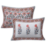 Thumbnail for Rudra Bazaar Grey 210 TC Cotton Double King Bedsheet With 2 Pillow Covers