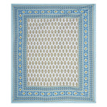 Thumbnail for Rudra Bazaar Blue 210 TC Cotton Double King Bedsheet With 2 Pillow Covers