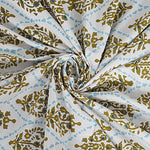Thumbnail for Rudra Bazaar Blue 210 TC Cotton Double King Bedsheet With 2 Pillow Covers