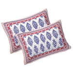Thumbnail for Rudra Bazaar Maroon 210 TC Cotton Double King Bedsheet With 2 Pillow Covers