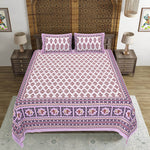 Thumbnail for Rudra Bazaar Purple 210 TC Cotton Double King Bedsheet With 2 Pillow Covers