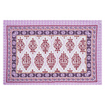 Thumbnail for Rudra Bazaar Purple 210 TC Cotton Double King Bedsheet With 2 Pillow Covers