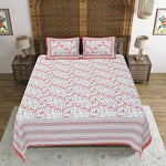 Thumbnail for Rudra Bazaar Orange 210 TC Cotton Double King Bedsheet With 2 Pillow Covers