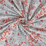 Thumbnail for Rudra Bazaar Orange 210 TC Cotton Double King Bedsheet With 2 Pillow Covers