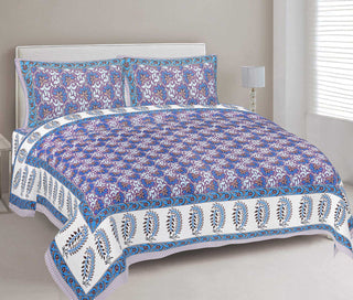 Rudra Bazaar Multi 210 TC Cotton Double King Bedsheet With 2 Pillow Covers - Distacart