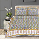Thumbnail for Rudra Bazaar Multi 210 TC Cotton Double King Bedsheet With 2 Pillow Covers