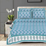 Thumbnail for Rudra Bazaar Multi 210 TC Cotton Double King Bedsheet With 2 Pillow Covers