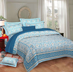 Thumbnail for Rudra Bazaar Multi 210 TC Cotton Double King Bedsheet With 2 Pillow Covers