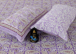Thumbnail for Rudra Bazaar Multi 210 TC Cotton Double King Bedsheet With 2 Pillow Covers