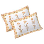 Thumbnail for Rudra Bazaar Yellow 210 TC Cotton Double King Bedsheet With 2 Pillow Covers