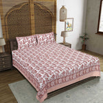 Thumbnail for Rudra Bazaar Sea Green 210 TC Cotton Double King Bedsheet With 2 Pillow Covers