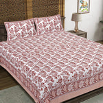 Thumbnail for Rudra Bazaar Sea Green 210 TC Cotton Double King Bedsheet With 2 Pillow Covers