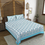 Thumbnail for Rudra Bazaar Pink 210 TC Cotton Double King Bedsheet With 2 Pillow Covers