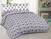 Rudra Bazaar Blue 210 TC Cotton Double King Bedsheet With 2 Pillow Covers - Distacart