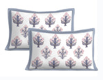 Thumbnail for Rudra Bazaar Blue 210 TC Cotton Double King Bedsheet With 2 Pillow Covers