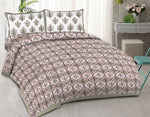 Thumbnail for Rudra Bazaar Grey 210 TC Cotton Double King Bedsheet With 2 Pillow Covers