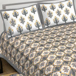 Thumbnail for Rudra Bazaar Multi 210 TC Cotton Double King Bedsheet With 2 Pillow Covers