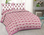 Thumbnail for Rudra Bazaar Purple 210 TC Cotton Double King Bedsheet With 2 Pillow Covers