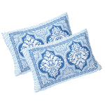 Thumbnail for Rudra Bazaar Blue 210 TC Cotton Double King Bedsheet With 2 Pillow Covers