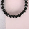 NVR Men & Women Black Marble Crystal Beaded Elasticated Bracelet - Distacart