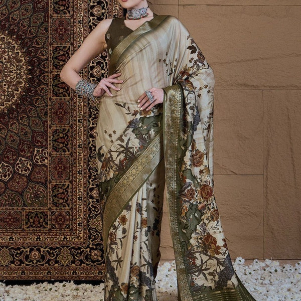 Anouk Floral Zari Silk Blend Sungudi Saree - Distacart