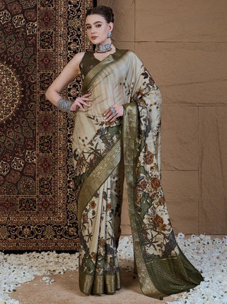 Anouk Floral Zari Silk Blend Sungudi Saree - Distacart