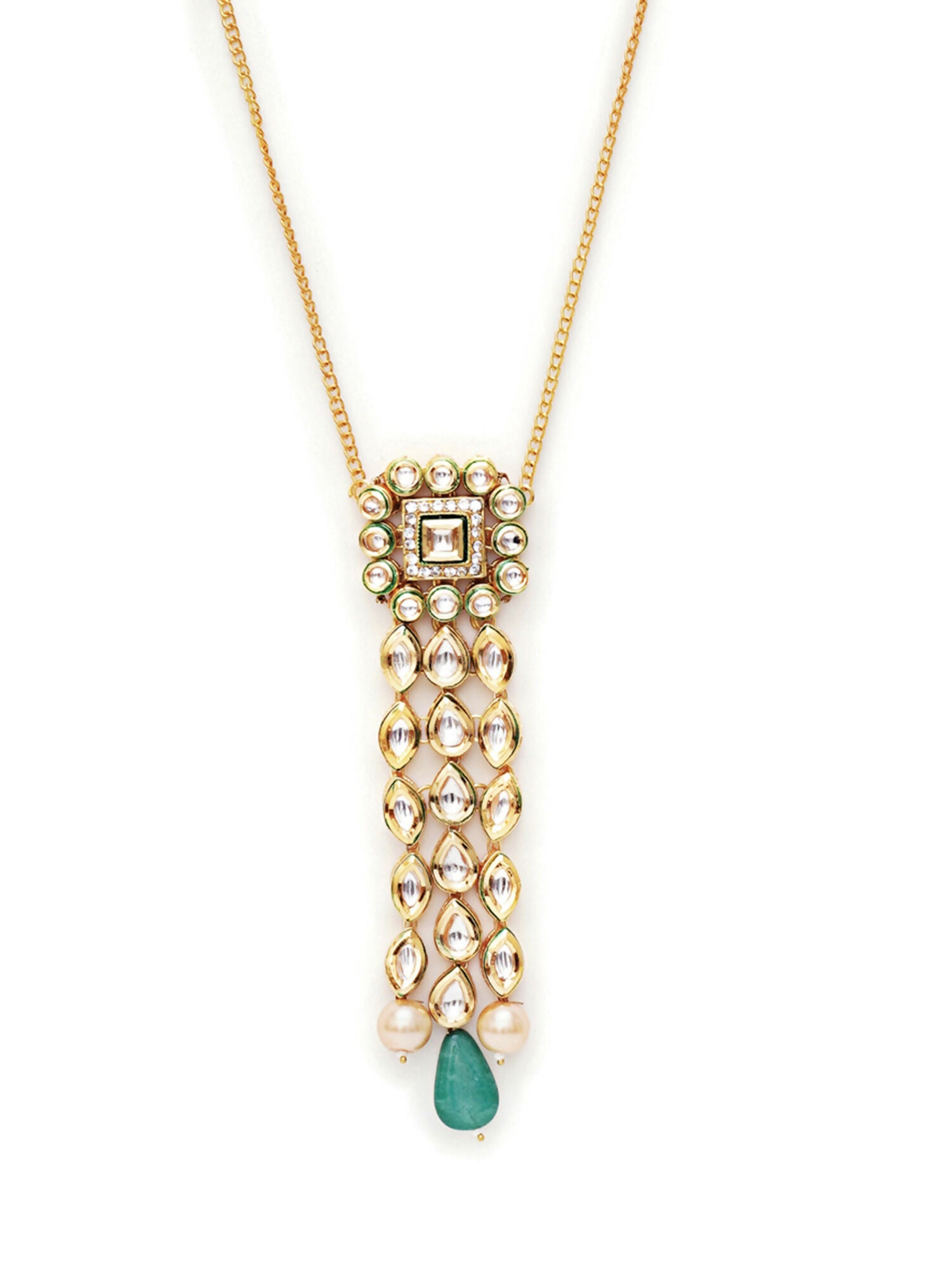 Kundan Necklace (Gold) - Ruby Raang - Distacart