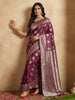 Shree Shyam Fashion Purple Silk Blend Saree - Distacart