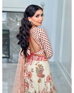 Thumbnail for Teeya Creation Cream Colour Georgette Fabric Digital Print With Embroidery Work Lehenga Choli