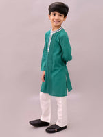 Thumbnail for Lil Drama Shor-Gul Green Kurta Pyjama Set For Boys